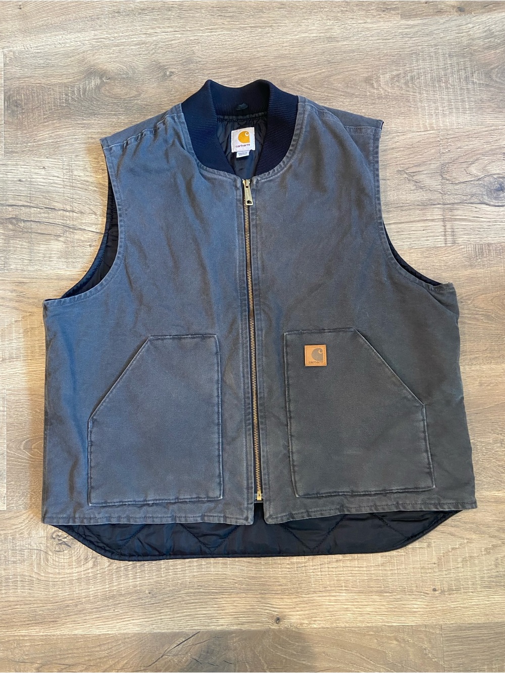 XL Carhartt Men's Quilted Chore Work Vest Charcoal Gray V02-029 Shadow Cavas